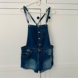 Forever 21 Denim Shorts Overalls Size 29